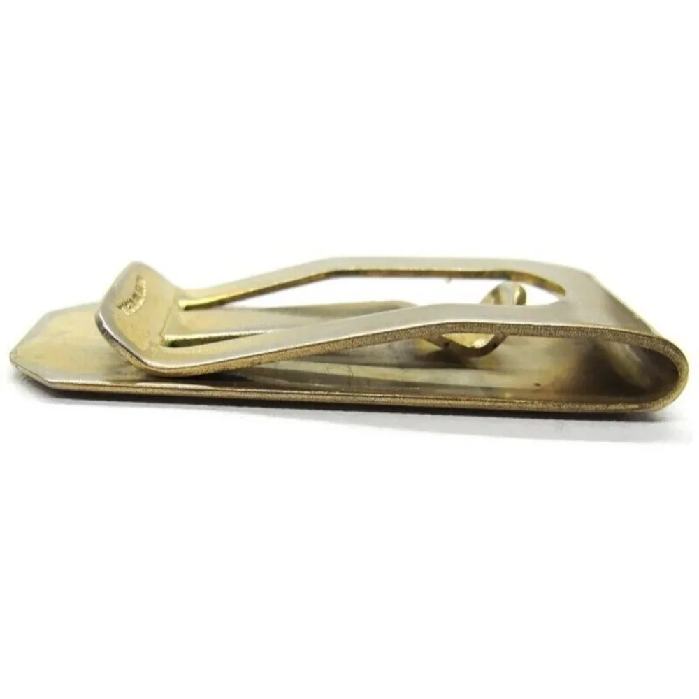 Engraved REL Money Clip Gold Tone Diamond Wallet Credit Card Cash